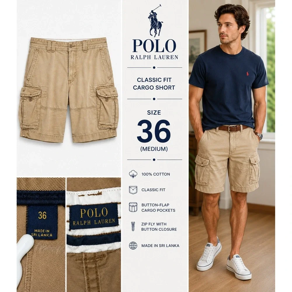 Polo Ralph Lauren Cargo Shorts Mens 36 10